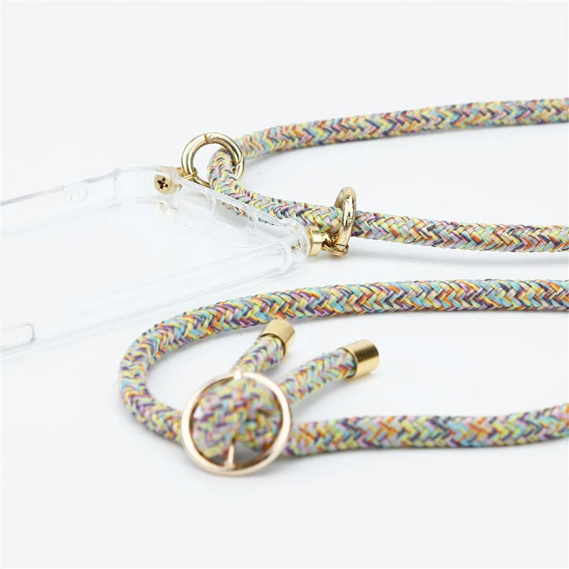 Cadorabo Handy Kette kompatibel mit OnePlus 6T Silikon Schutzhülle mit Gold Ringen, Kordel Band und abnehmbarem Etui