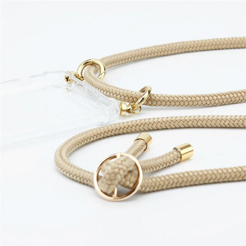 Cadorabo Handy Kette kompatibel mit OnePlus 6T Silikon Schutzhülle mit Gold Ringen, Kordel Band und abnehmbarem Etui