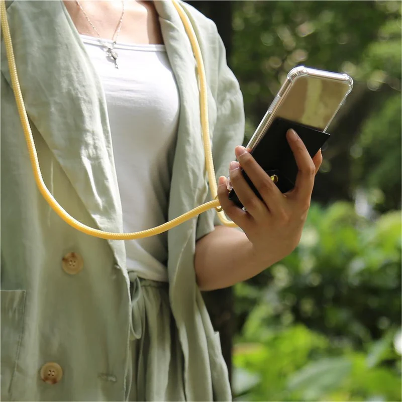 Cadorabo Handy Kette kompatibel mit OnePlus 6T Silikon Schutzhülle mit Gold Ringen, Kordel Band und abnehmbarem Etui