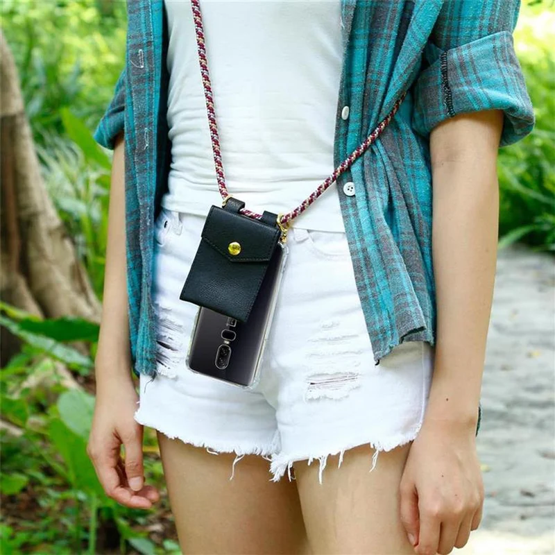 Cadorabo Handy Kette kompatibel mit OnePlus 6 Silikon Schutzhülle mit Gold Ringen, Kordel Band und abnehmbarem Etui