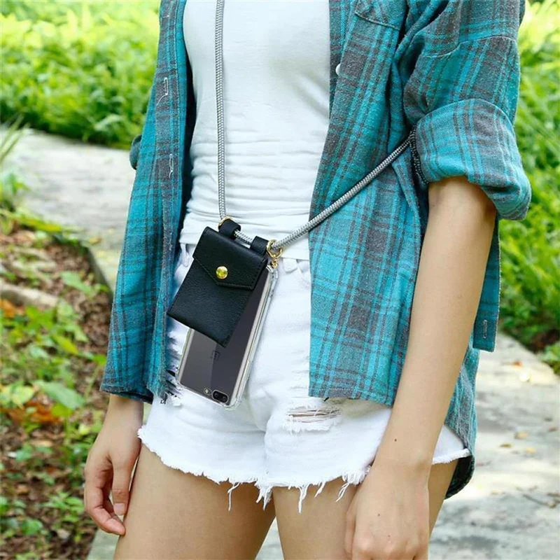 Cadorabo Handy Kette kompatibel mit OnePlus 5 Silikon Schutzhülle mit Gold Ringen, Kordel Band und abnehmbarem Etui