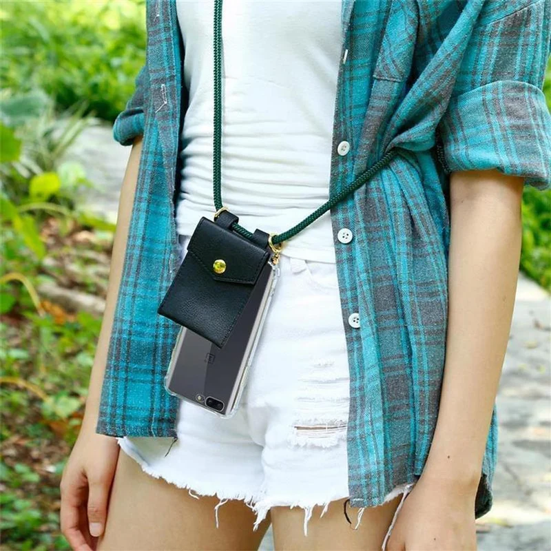 Cadorabo Handy Kette kompatibel mit OnePlus 5 Silikon Schutzhülle mit Gold Ringen, Kordel Band und abnehmbarem Etui