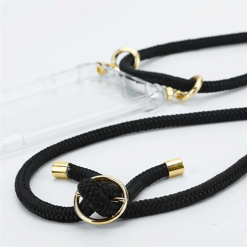 Cadorabo Handy Kette kompatibel mit Motorola MOTO G5S Silikon Schutzhülle mit Gold Ringen, Kordel Band und abnehmbarem Etui