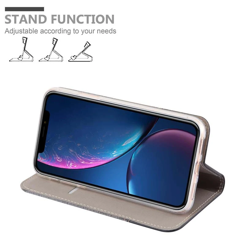 Cadorabo Hülle kompatibel mit Apple iPhone XR Schutzhülle mit Magnetverschluss, Standfunktion und Kartenfach