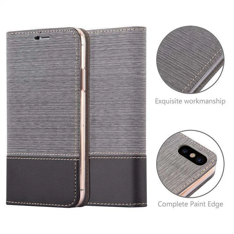 Cadorabo Hülle kompatibel mit Apple iPhone XS MAX Schutzhülle mit Magnetverschluss, Standfunktion und Kartenfach