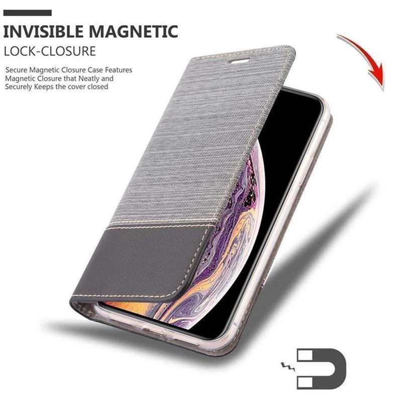 Cadorabo Hülle kompatibel mit Apple iPhone XS MAX Schutzhülle mit Magnetverschluss, Standfunktion und Kartenfach