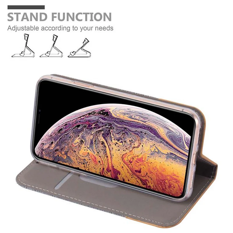Cadorabo Hülle kompatibel mit Apple iPhone XS MAX Schutzhülle mit Magnetverschluss, Standfunktion und Kartenfach