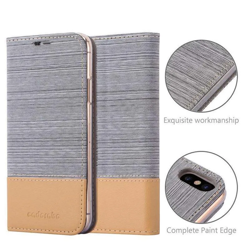 Cadorabo Hülle kompatibel mit Apple iPhone XS MAX Schutzhülle mit Magnetverschluss, Standfunktion und Kartenfach