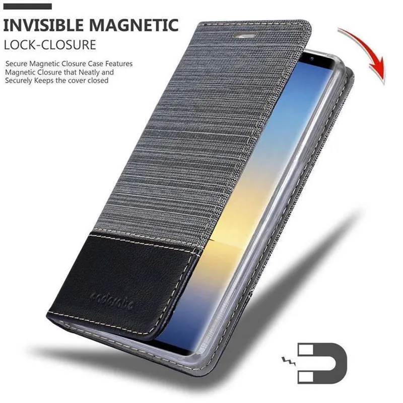 Cadorabo Hülle kompatibel mit Samsung Galaxy NOTE 9 Schutzhülle mit Magnetverschluss, Standfunktion und Kartenfach