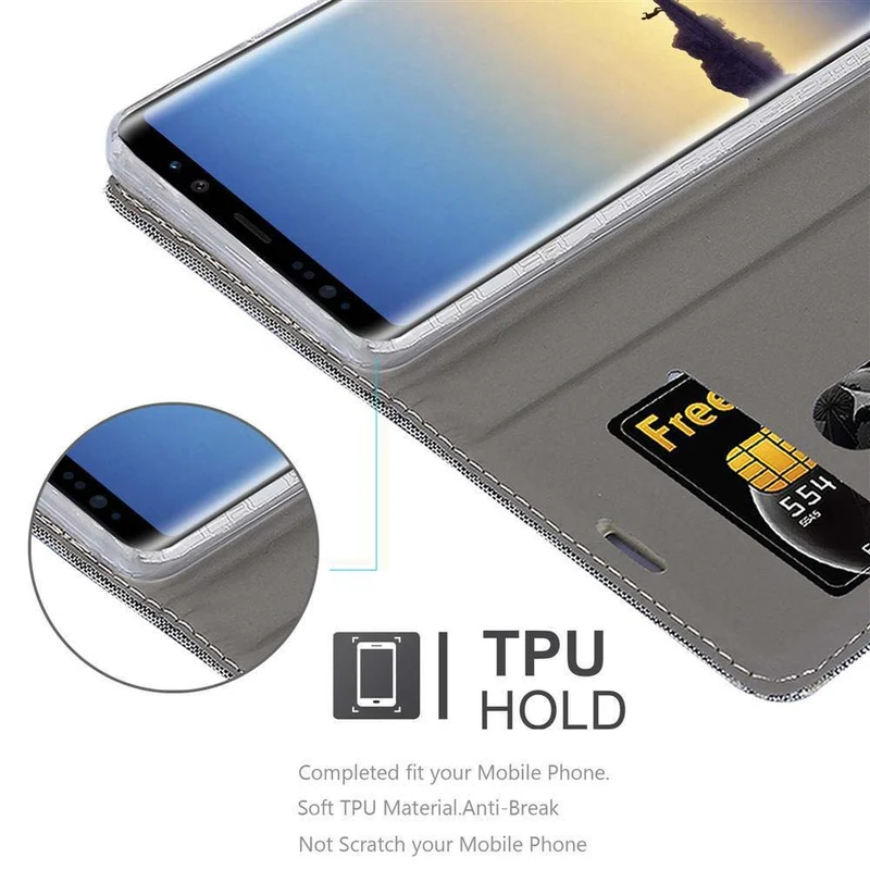 Cadorabo Hülle kompatibel mit Samsung Galaxy NOTE 9 Schutzhülle mit Magnetverschluss, Standfunktion und Kartenfach