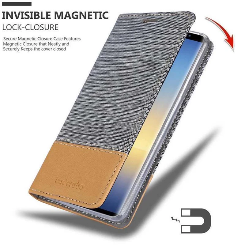 Cadorabo Hülle kompatibel mit Samsung Galaxy NOTE 9 Schutzhülle mit Magnetverschluss, Standfunktion und Kartenfach