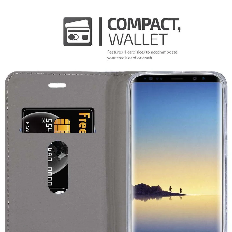 Cadorabo Hülle kompatibel mit Samsung Galaxy NOTE 9 Schutzhülle mit Magnetverschluss, Standfunktion und Kartenfach