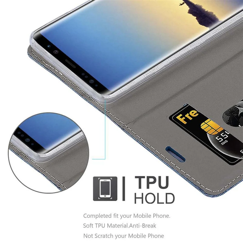 Cadorabo Hülle kompatibel mit Samsung Galaxy NOTE 9 Schutzhülle mit Magnetverschluss, Standfunktion und Kartenfach