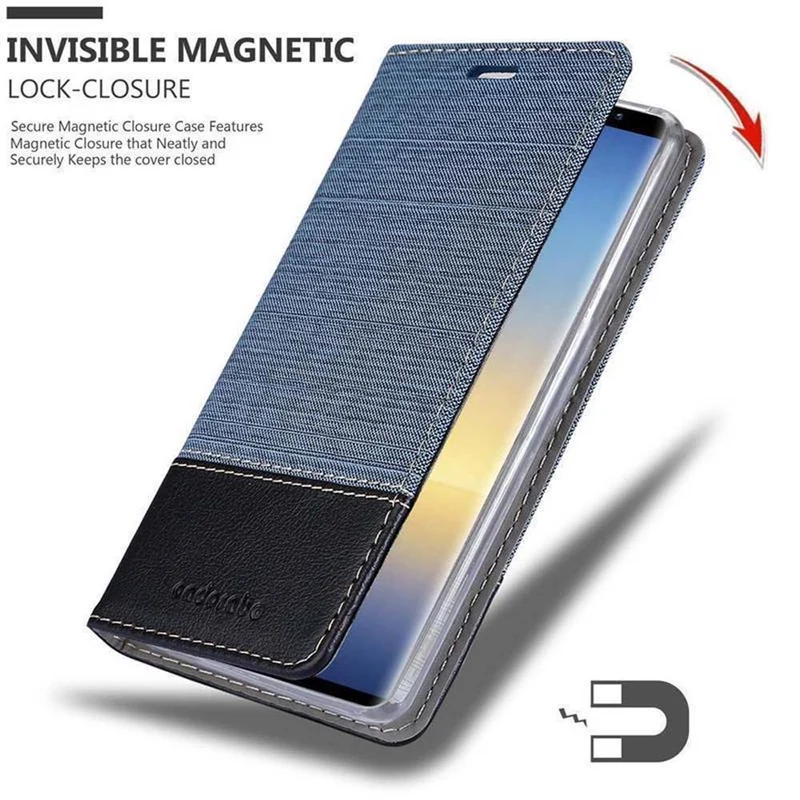 Cadorabo Hülle kompatibel mit Samsung Galaxy NOTE 9 Schutzhülle mit Magnetverschluss, Standfunktion und Kartenfach