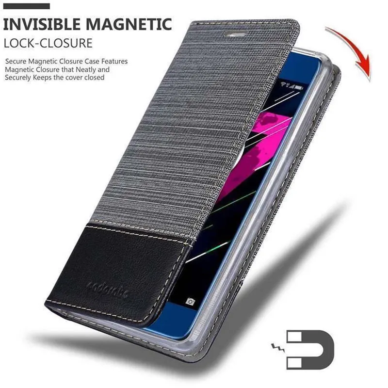 Cadorabo Hülle kompatibel mit Honor 9 Schutzhülle mit Magnetverschluss, Standfunktion und Kartenfach