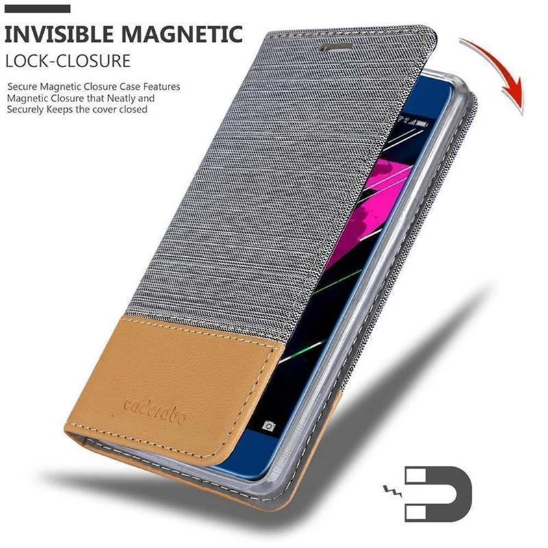 Cadorabo Hülle kompatibel mit Honor 9 Schutzhülle mit Magnetverschluss, Standfunktion und Kartenfach