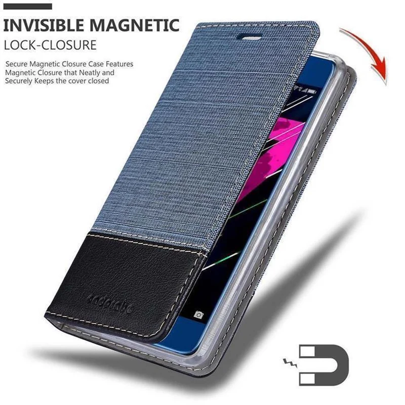 Cadorabo Hülle kompatibel mit Honor 9 Schutzhülle mit Magnetverschluss, Standfunktion und Kartenfach