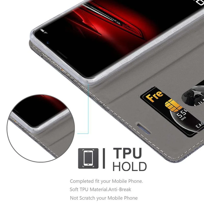 Cadorabo Hülle kompatibel mit Huawei MATE RS Schutzhülle mit Magnetverschluss, Standfunktion und Kartenfach