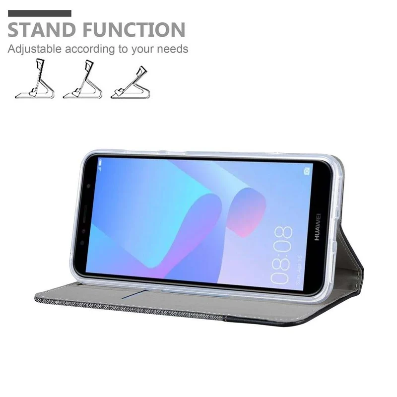 Cadorabo Hülle kompatibel mit Huawei Y6 PRIME Schutzhülle mit Magnetverschluss, Standfunktion und Kartenfach