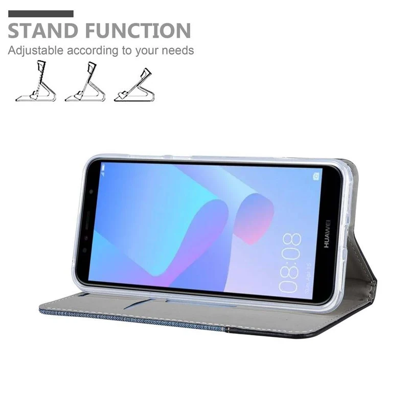 Cadorabo Hülle kompatibel mit Huawei Y6 PRIME Schutzhülle mit Magnetverschluss, Standfunktion und Kartenfach