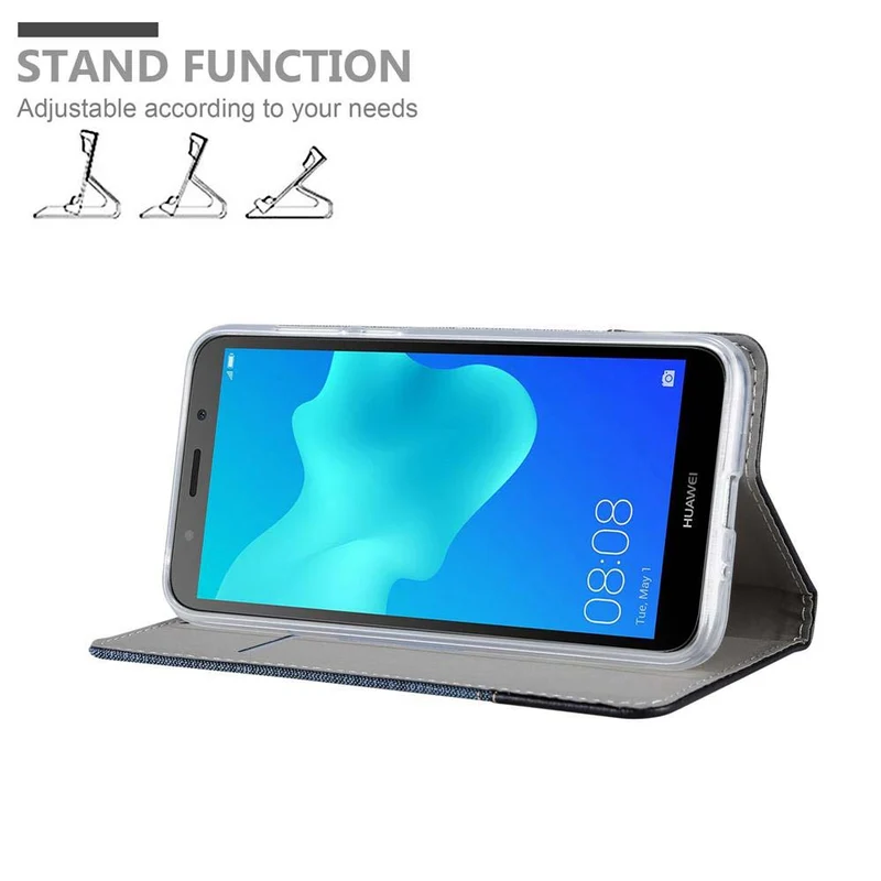 Cadorabo Hülle kompatibel mit Huawei Y5 PRIME 2018 / Y5 2018 Schutzhülle mit Magnetverschluss, Standfunktion und Kartenfach