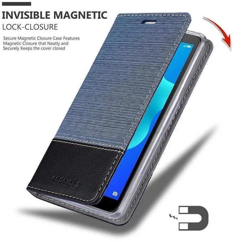 Cadorabo Hülle kompatibel mit Huawei Y5 PRIME 2018 / Y5 2018 Schutzhülle mit Magnetverschluss, Standfunktion und Kartenfach