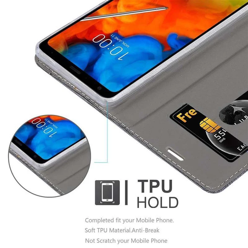 Cadorabo Hülle kompatibel mit LG Q STYLUS Schutzhülle mit Magnetverschluss, Standfunktion und Kartenfach