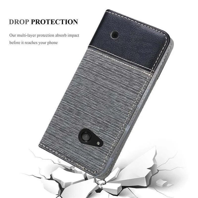 Cadorabo Hülle kompatibel mit Nokia Lumia 550 Schutzhülle mit Magnetverschluss, Standfunktion und Kartenfach