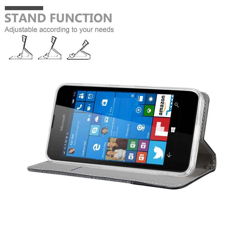 Cadorabo Hülle kompatibel mit Nokia Lumia 550 Schutzhülle mit Magnetverschluss, Standfunktion und Kartenfach