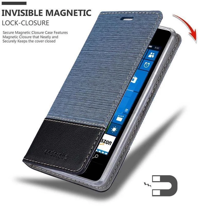 Cadorabo Hülle kompatibel mit Nokia Lumia 550 Schutzhülle mit Magnetverschluss, Standfunktion und Kartenfach