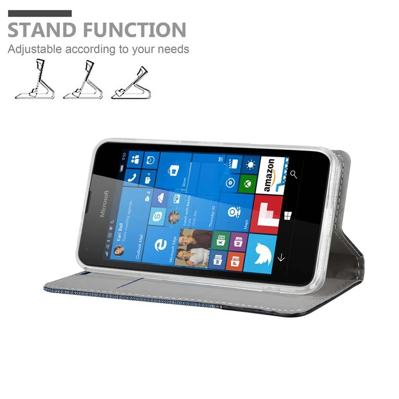 Cadorabo Hülle kompatibel mit Nokia Lumia 550 Schutzhülle mit Magnetverschluss, Standfunktion und Kartenfach