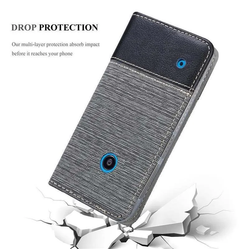 Cadorabo Hülle kompatibel mit Nokia Lumia 530 Schutzhülle mit Magnetverschluss, Standfunktion und Kartenfach