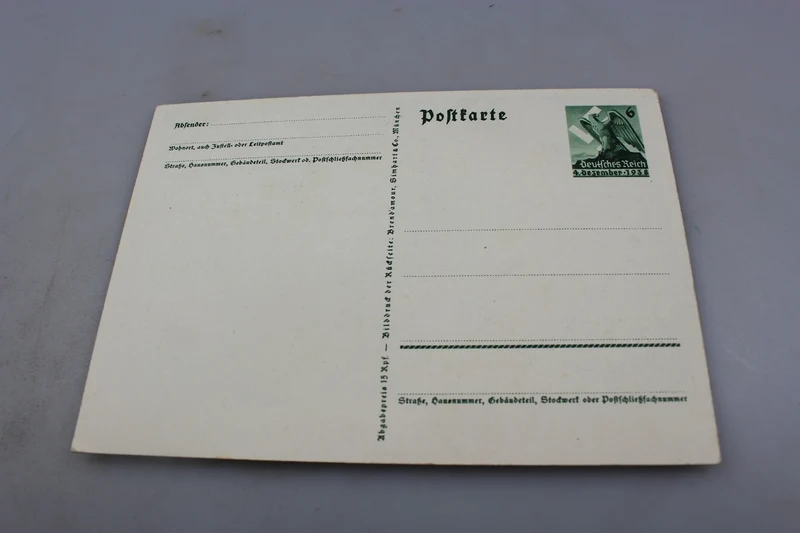 Postkarte 1. Oktober 1938