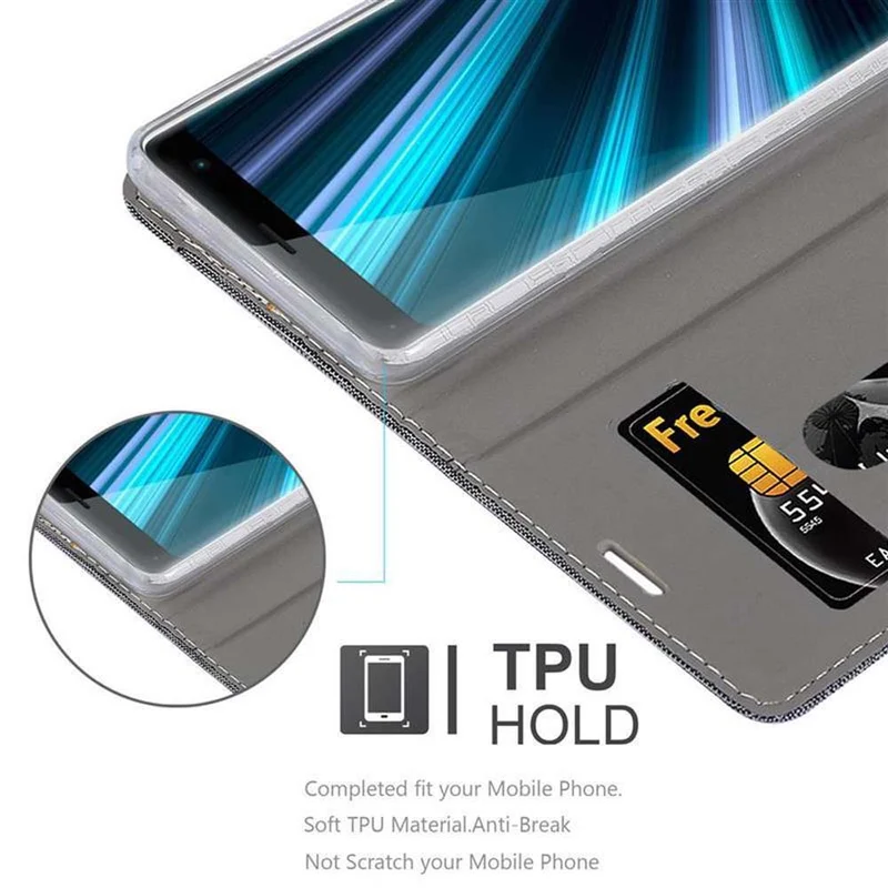 Cadorabo Hülle kompatibel mit Sony Xperia XZ3 Schutzhülle mit Magnetverschluss, Standfunktion und Kartenfach