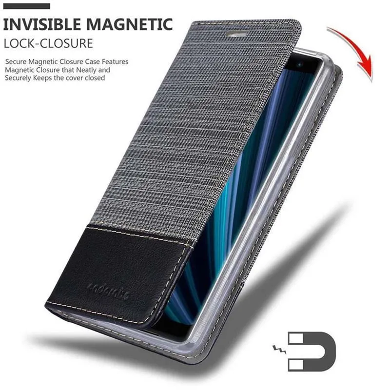 Cadorabo Hülle kompatibel mit Sony Xperia XZ3 Schutzhülle mit Magnetverschluss, Standfunktion und Kartenfach