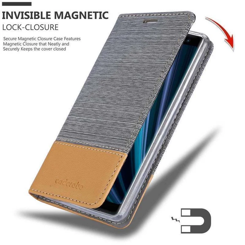 Cadorabo Hülle kompatibel mit Sony Xperia XZ3 Schutzhülle mit Magnetverschluss, Standfunktion und Kartenfach