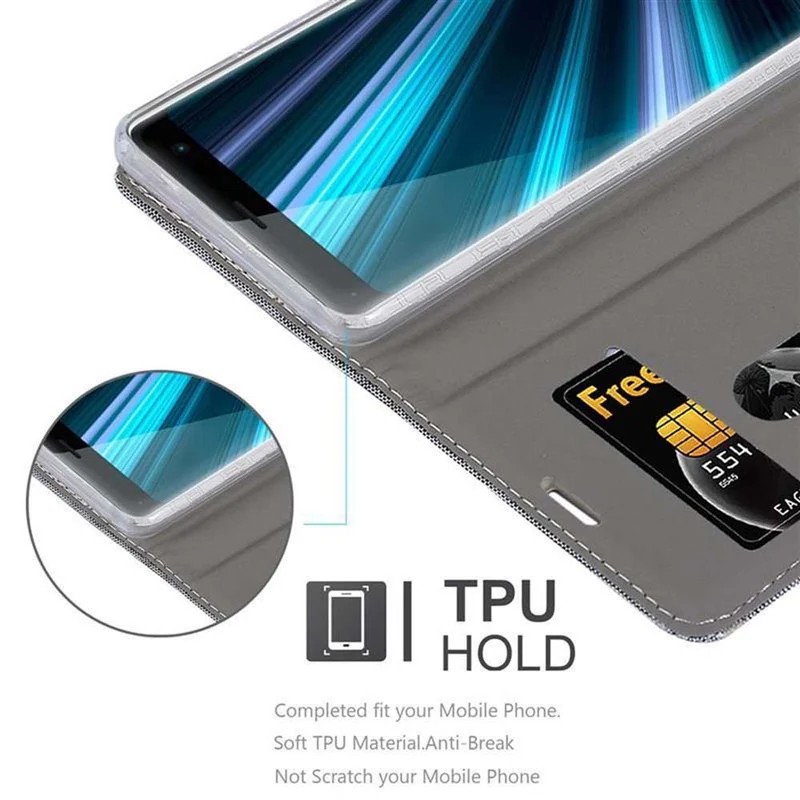 Cadorabo Hülle kompatibel mit Sony Xperia XZ3 Schutzhülle mit Magnetverschluss, Standfunktion und Kartenfach