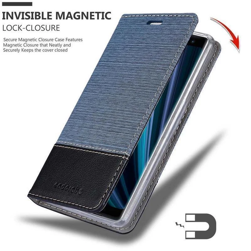Cadorabo Hülle kompatibel mit Sony Xperia XZ3 Schutzhülle mit Magnetverschluss, Standfunktion und Kartenfach