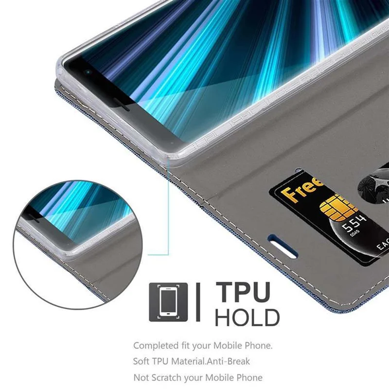 Cadorabo Hülle kompatibel mit Sony Xperia XZ3 Schutzhülle mit Magnetverschluss, Standfunktion und Kartenfach