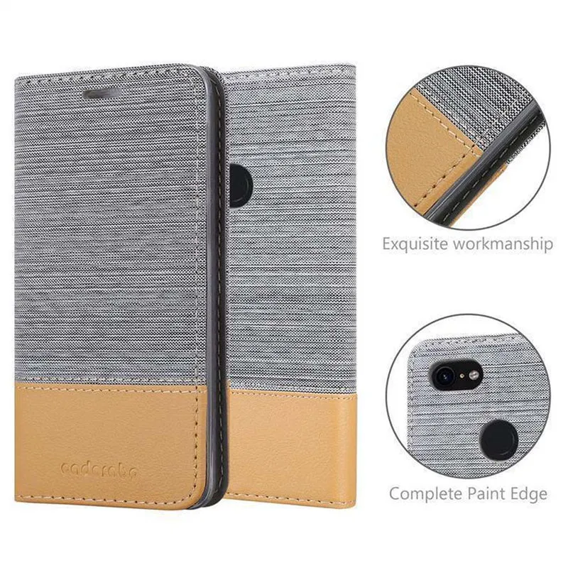Cadorabo Hülle kompatibel mit Google PIXEL 3 XL Schutzhülle mit Magnetverschluss, Standfunktion und Kartenfach