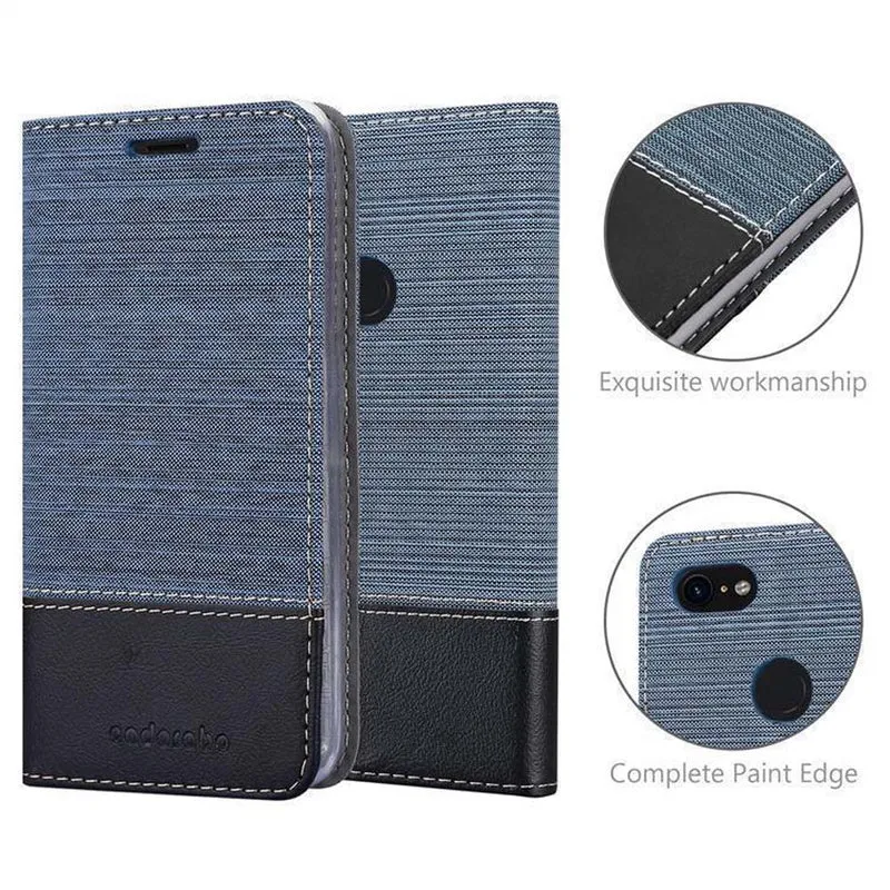 Cadorabo Hülle kompatibel mit Google PIXEL 3 XL Schutzhülle mit Magnetverschluss, Standfunktion und Kartenfach