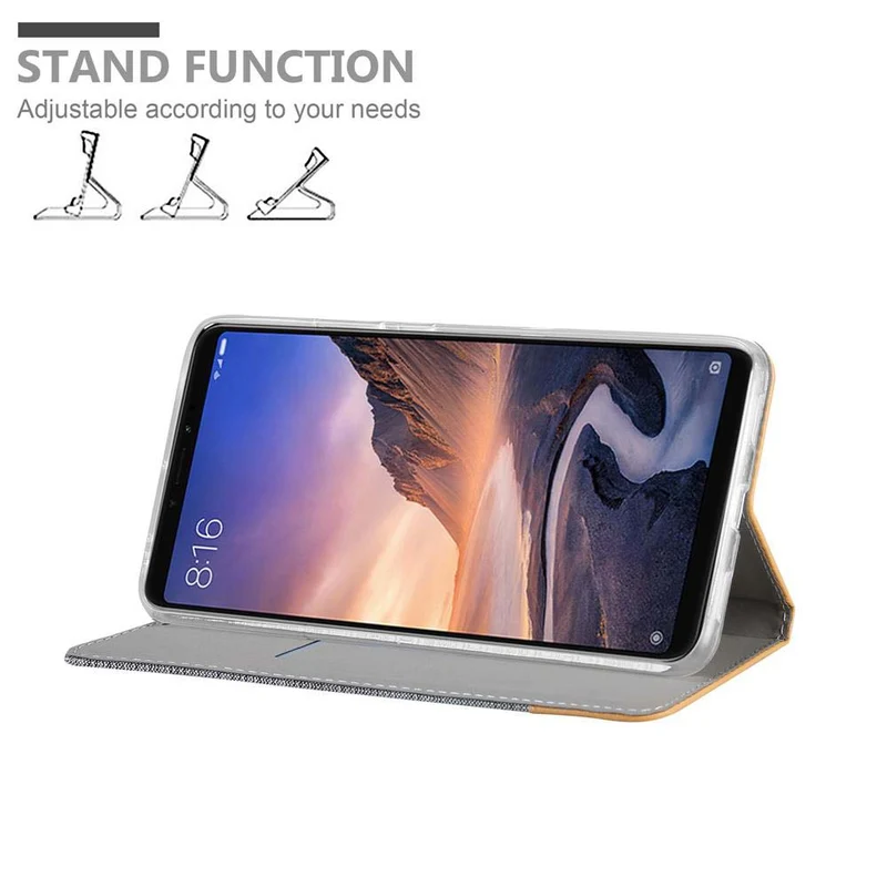 Cadorabo Hülle kompatibel mit Xiaomi Mi MAX 3 Schutzhülle mit Magnetverschluss, Standfunktion und Kartenfach