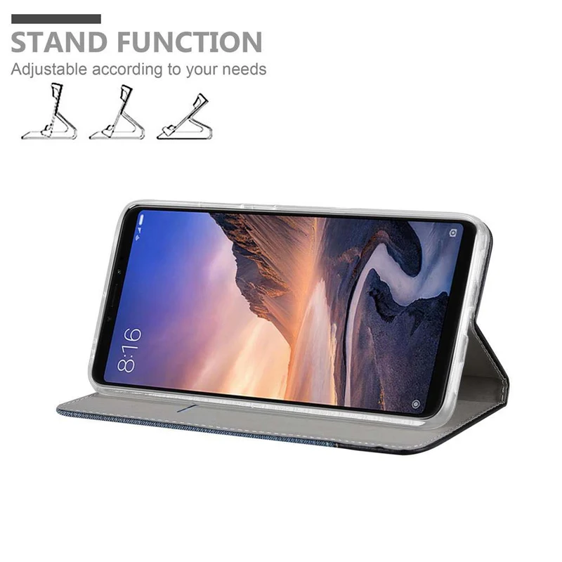 Cadorabo Hülle kompatibel mit Xiaomi Mi MAX 3 Schutzhülle mit Magnetverschluss, Standfunktion und Kartenfach