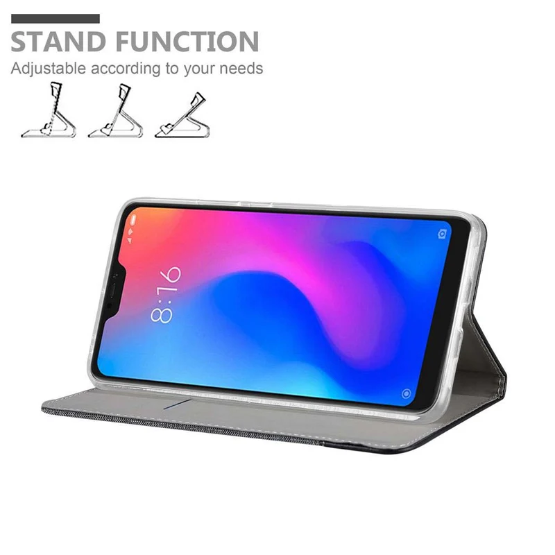 Cadorabo Hülle kompatibel mit Xiaomi Mi A2 LITE / RedMi 6 PRO Schutzhülle mit Magnetverschluss, Standfunktion und Kartenfach