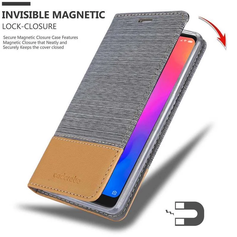 Cadorabo Hülle kompatibel mit Xiaomi Mi A2 LITE / RedMi 6 PRO Schutzhülle mit Magnetverschluss, Standfunktion und Kartenfach