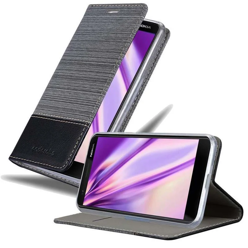 Cadorabo Hülle kompatibel mit Nokia 3,1 Schutzhülle mit Magnetverschluss, Standfunktion und Kartenfach