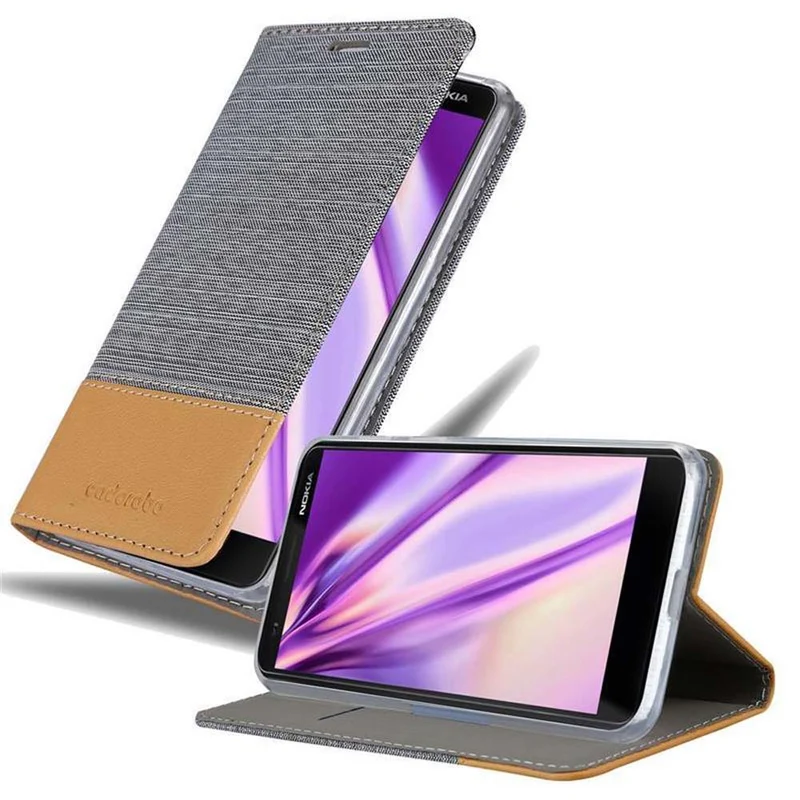 Cadorabo Hülle kompatibel mit Nokia 3,1 Schutzhülle mit Magnetverschluss, Standfunktion und Kartenfach