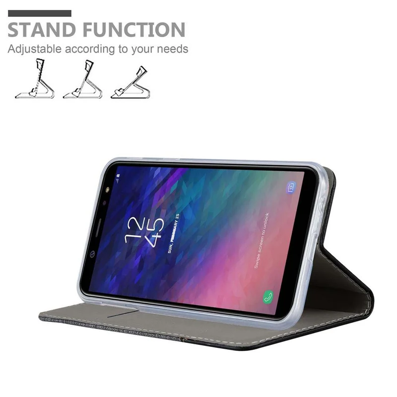 Cadorabo Hülle kompatibel mit Samsung Galaxy J6 2018 Schutzhülle mit Magnetverschluss, Standfunktion und Kartenfach
