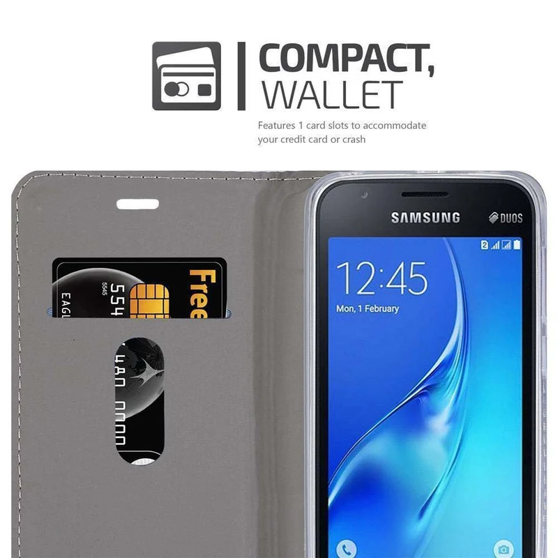 Cadorabo Hülle kompatibel mit Samsung Galaxy J1 MINI Schutzhülle mit Magnetverschluss, Standfunktion und Kartenfach