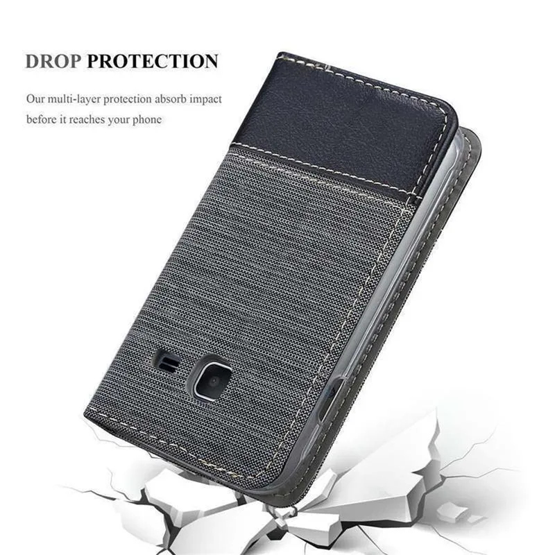 Cadorabo Hülle kompatibel mit Samsung Galaxy J1 MINI Schutzhülle mit Magnetverschluss, Standfunktion und Kartenfach